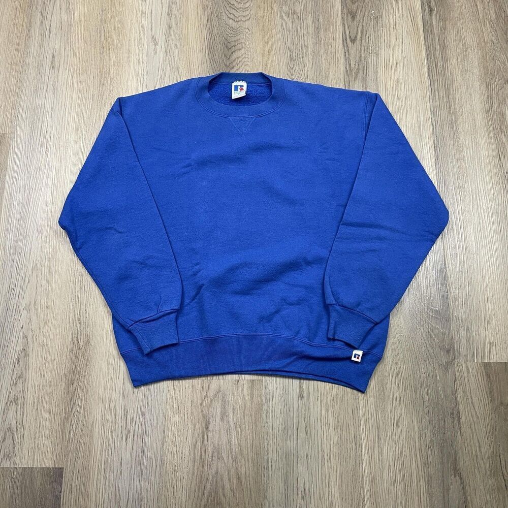 Vintage Russell Athletic Sweatshirt Mens Large Blue Crewneck Made in USA 90s